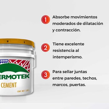 Cemento Acrílico Blanco Thermotek 4 Lt