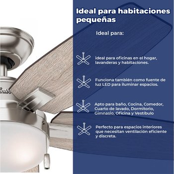 Ventilador Antero Niquel 46 pulg Hunter