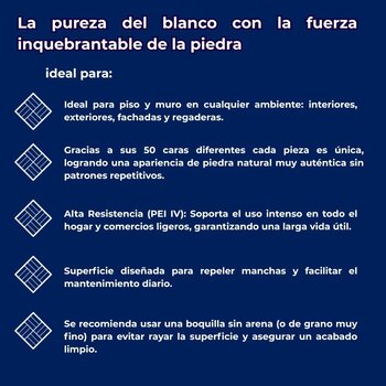 Piso Antiderrapante Piamont Blanco Cesantoni 45x90 cm