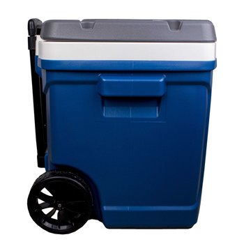 Hielera Latitude 60 Roller Igloo 94 latas c/ruedas gris y azul