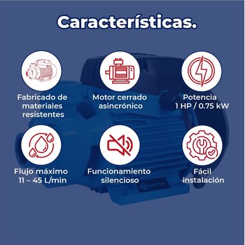 Bomba Periférica Para Agua Villarreal 1 HP 127 V