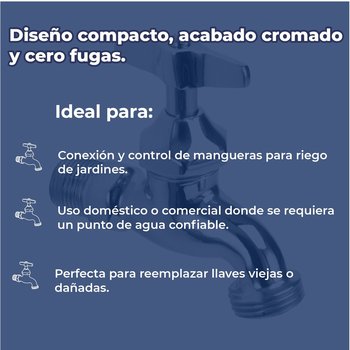 Llave Para Manguera Corta Cromada Urrea 13 mm ½