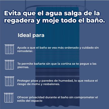 Cortina Para Baño 180x180 cm Poliéster Chocomenta Euroshowers