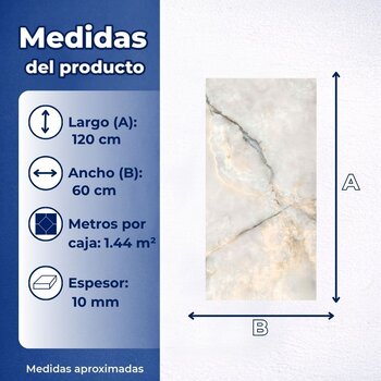 Piso Tipo Mármol Quarzo Di Siena Cesantoni 60x120 cm
