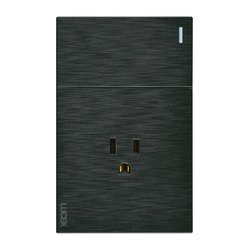 Placa 1 Apagador Sencillo 1 Contacto Lucek Flat Negro