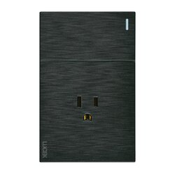 Apagador Placa 1 Sencillo 1 Contacto Lucek Flat Negro