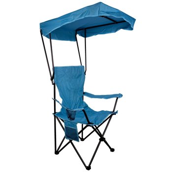 Silla plegable p/playa o camping azul con toldo y bolsa