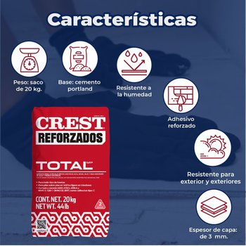 Adhesivo blanco reforzado 20 kg Crest Total