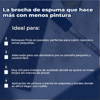 Brocha de Espuma Poliuretano mayor precisión BYP 2" Pulgadas