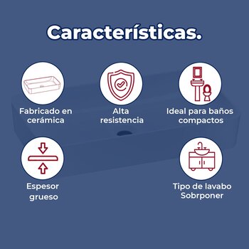 Lavabo de Sobreponer Blanco sin Rebosadero Helvex LV Alaska