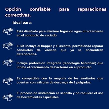 Kit Reparador Válvula de Descarga Para sanitario 2" Fluidmaster