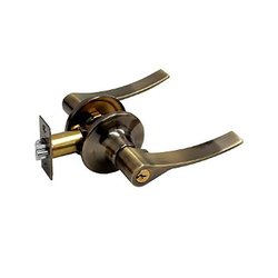 Cerradura Para Recámara Roble Tubular Latón Antiguo Phillips