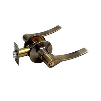 Cerradura Para Recámara Roble Tubular Latón Antiguo Phillips