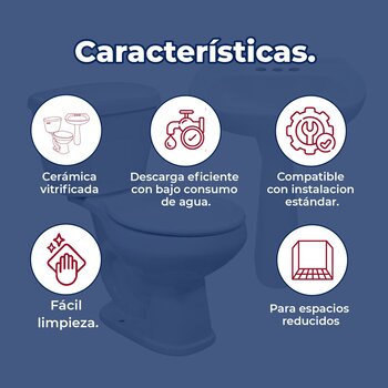 Paquete sanitario agua azul con pedestal color blanco Cato