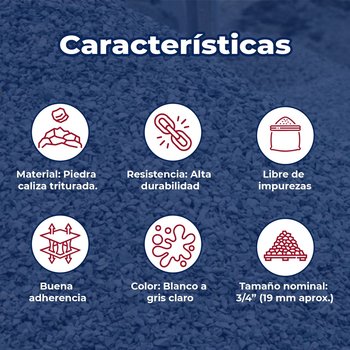 Grava Triturada 3/4 Caliza