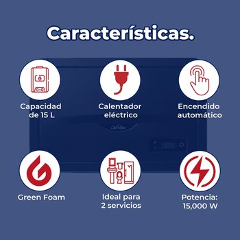 Calentador Instantáneo Eléctrico 15 L Calorex Eleva 2 Servicios