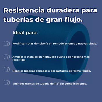 Cople Tuboplus 1½ pulgada Rotoplas para Instalación Hidráulica