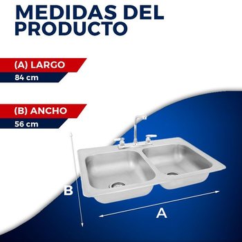 Fregadero Eb Técnica 84 x 56 cm 2 Tinas M11022