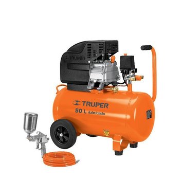 Kit Compresor Truper 50 l 4½ HP Manguera PVC Pistola