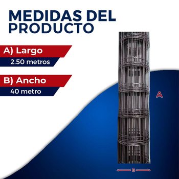 Malla Electrosoldada DeAcero 66-88 2.5 x 40 ML 100 m2