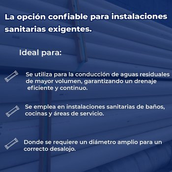 Tubo Sanitario PVC 3 pulgadas x 6.10 m DTC