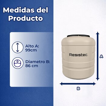 Tinaco Multicapa Beige Resistec Rotoplas 450 LTS