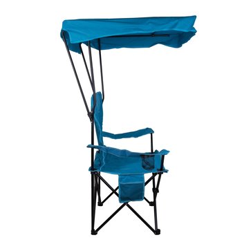 Silla plegable p/playa o camping azul con toldo y bolsa