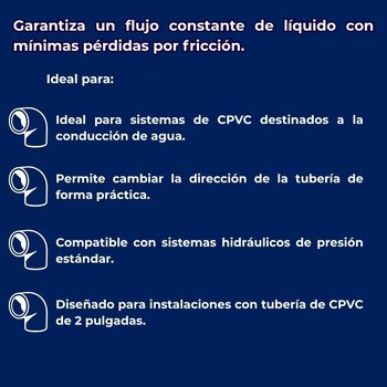 Codo CPVC 90 x 50 mm2