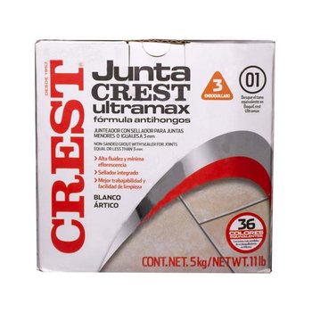 Boquilla sin arena 5 kg Crest color blanco ártico
