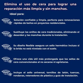Sello Para Sanitario Universal 4" Sin Cera Fluidmaster