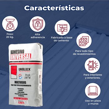 Adhesivo Universal Uniblock Blanco 20 kg