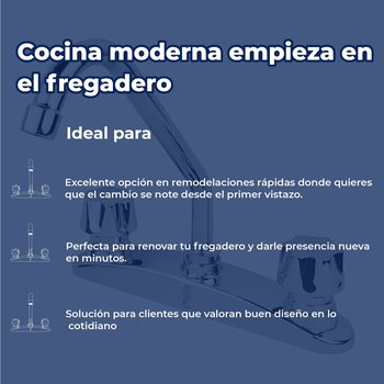 Llave Mezcladora 8" al Piso Para Fregadero con Cubierta Rugo 8IC