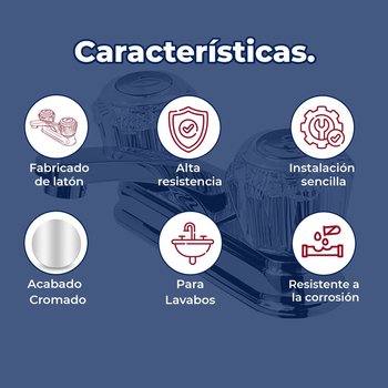 Llave Mezcladora para Lavabo 4” cierre de compresión Rugo