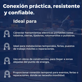 Extensión Eléctrica Volteck Naranja 4 m