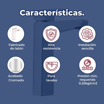 Llave Monomando alto Para lavabo Helvex Piazza PIA-101