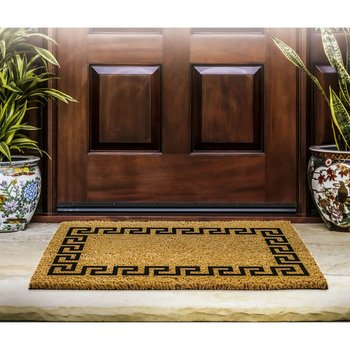 Tapete Antideslizante Llave Griega Negro Tostado 45X76cm