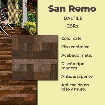 Piso San Remo Café Daltile 45x45 cm
