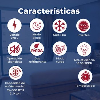 Minisplit Inverter 2 Ton Solo Frio 220V PRIME