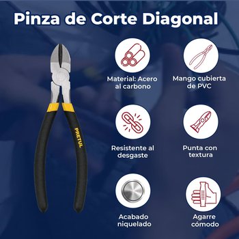 Juego de 4 pinzas mango de vinil Pretul