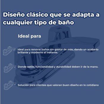 MEZCLADORA LAVABO 4 ACUARIO CROMO