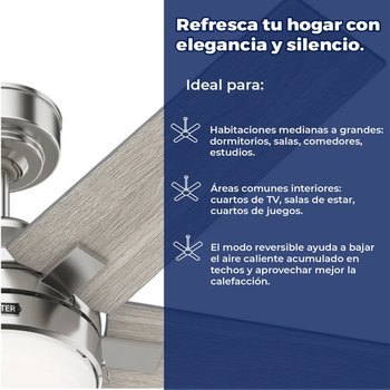 Ventilador de techo bartlett 52 pulgada niquel