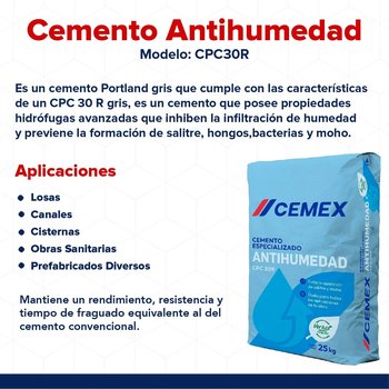Cemento Gris Monterrey 25 kg Antihumedad