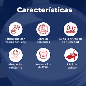 Impermeabilizante Acrílico Fibratado Blanco Impac 7000 22.8 L