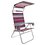 Silla playa plegable respaldo alto y toldo, variedad d/colores