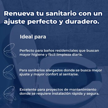 Asiento Para Taza Sanitaria Bemis Alargado Blanco 175AR