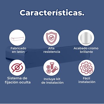 Porta papel Higiénico Acero de Cromo Linea Quadratta Proyecta
