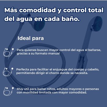 Regadera Teléfono de 2 3/4” con 3 funciones Manual Rugo