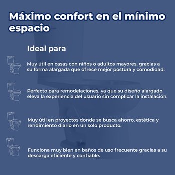 Sanitario WC Blanco Alargado Helvex Palanca 4.8L Option P