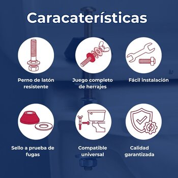 Juego de Pernos y Tornillos Para Taza/Tanque Bronce Fluidmaster