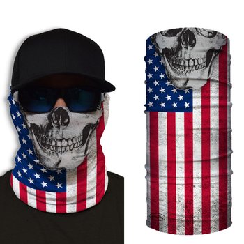 Bandana Calavera EUA Rojo Blanco Azul Patriot Skull